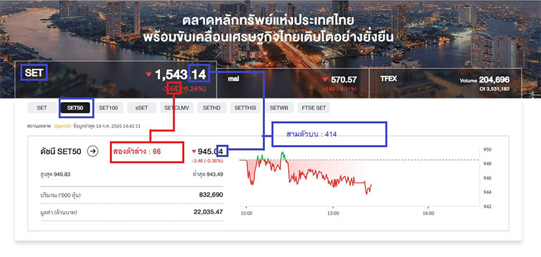 การดูผลจากเว็บตลาดหลักทรัพย์ไทย